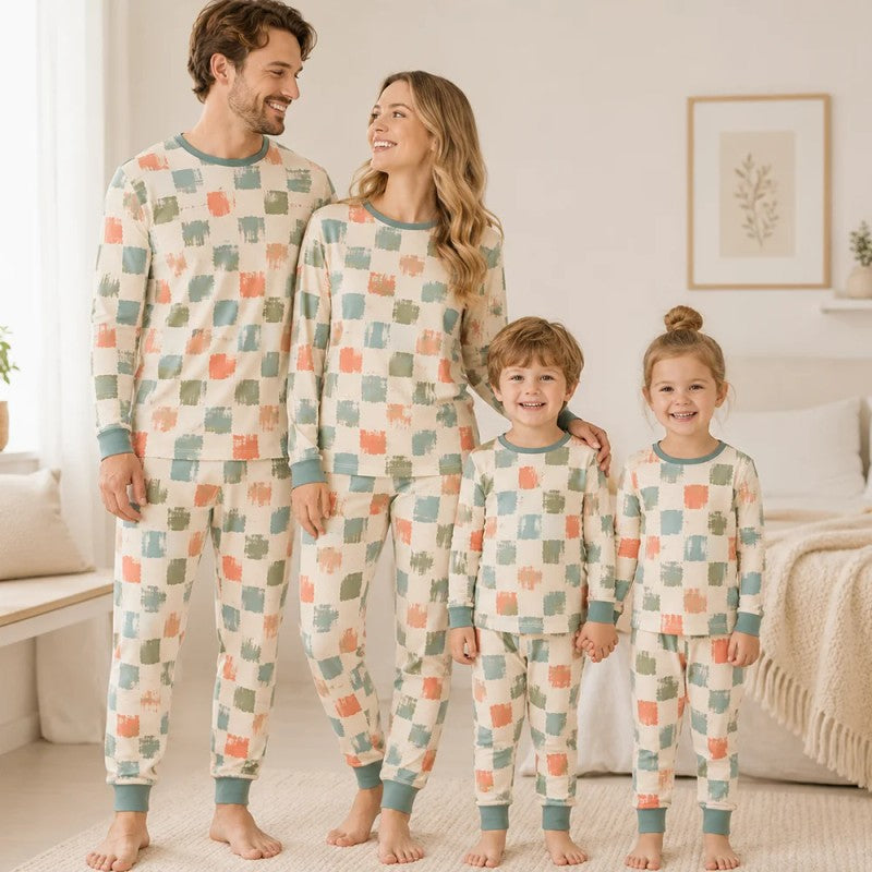 Matching Family Pyjama Sets - Long-Sleeve Top and Long Pants