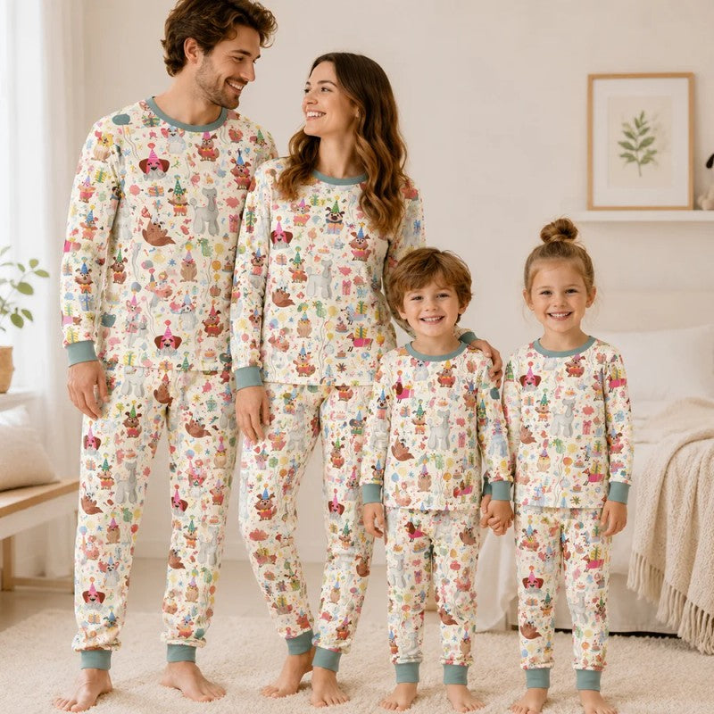 Matching Family Pyjama Sets - Long-Sleeve Top and Long Pants