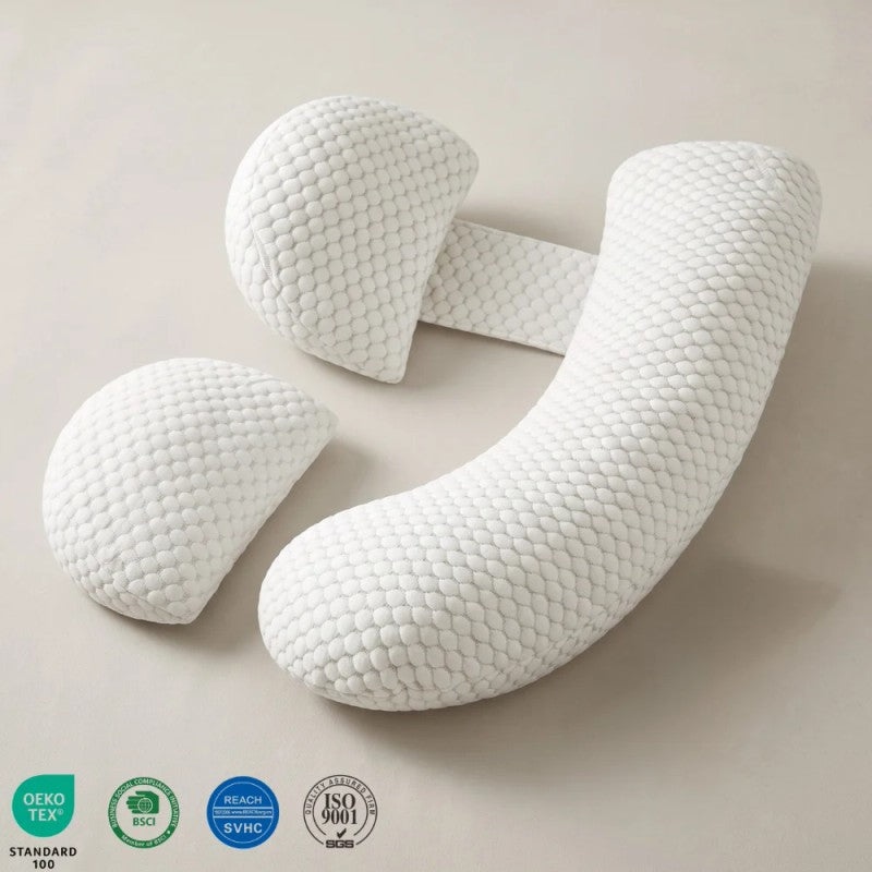 Maternity Body Pillow - J-Shape with Detachable Cushion