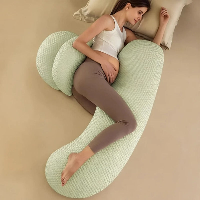 Maternity Body Pillow - J-Shape with Detachable Cushion