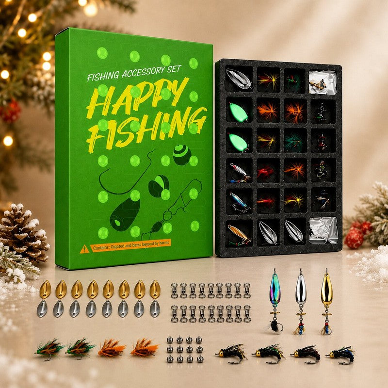 Men's Fishing Advent Calendar - 24-Day Countdown with Lures and Accessories