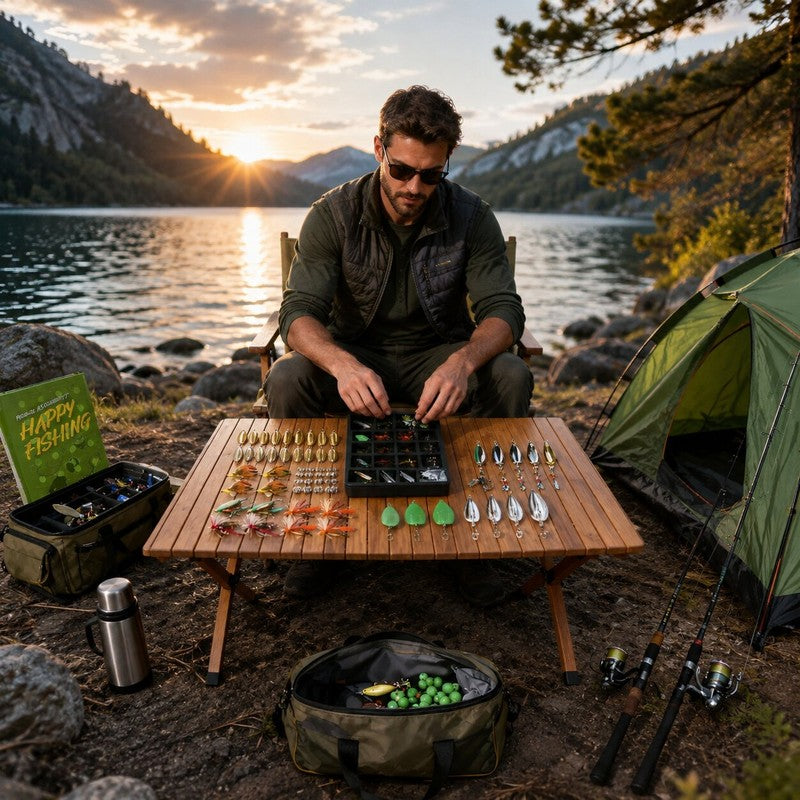 Men's Fishing Advent Calendar - 24-Day Countdown with Lures and Accessories