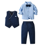 Men's Formal Suit Set - 3 Piece with Waistcoat and Bow Tie