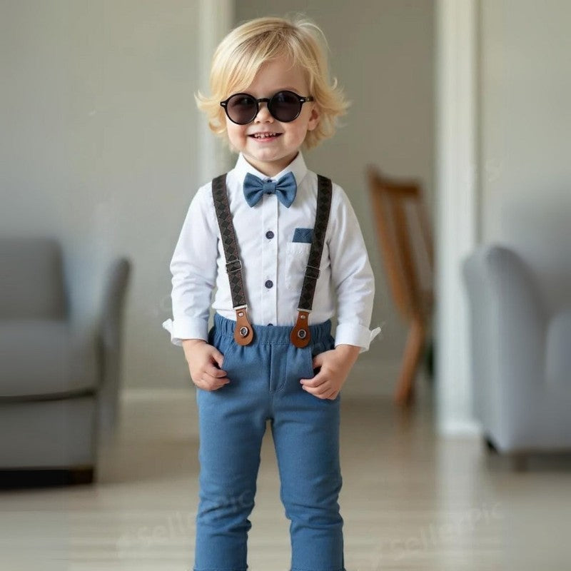 Men's Formal Suit Set - 3 Piece with Waistcoat and Bow Tie
