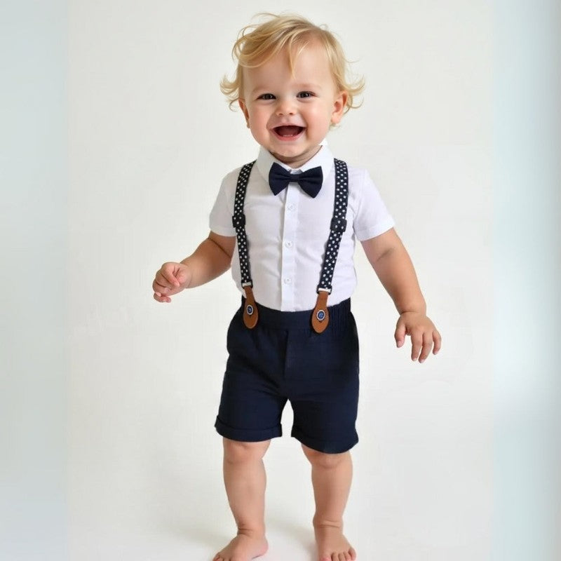 Men's Formal Suit Set - 3 Piece with Waistcoat and Bow Tie