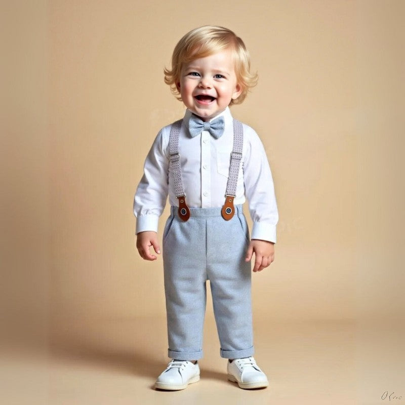 Men's Formal Suit Set - 3 Piece with Waistcoat and Bow Tie