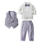 Men's Formal Suit Set - 3 Piece with Waistcoat and Bow Tie