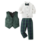 Men's Formal Suit Set - 3 Piece with Waistcoat and Bow Tie