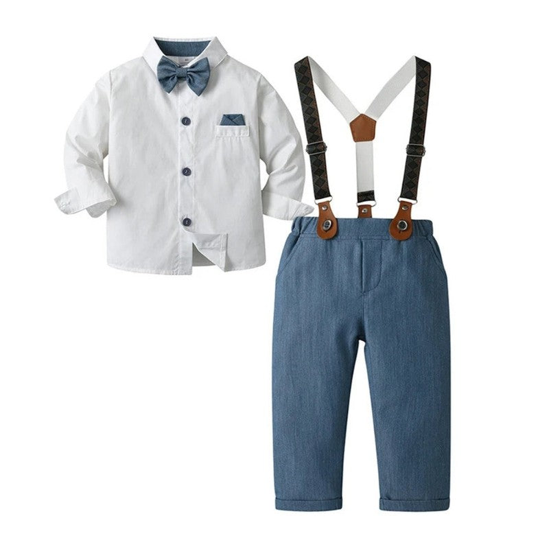 Men's Formal Suit Set - 3 Piece with Waistcoat and Bow Tie