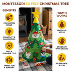 Montessori 3D Christmas Tree Toy with 24 Ornaments