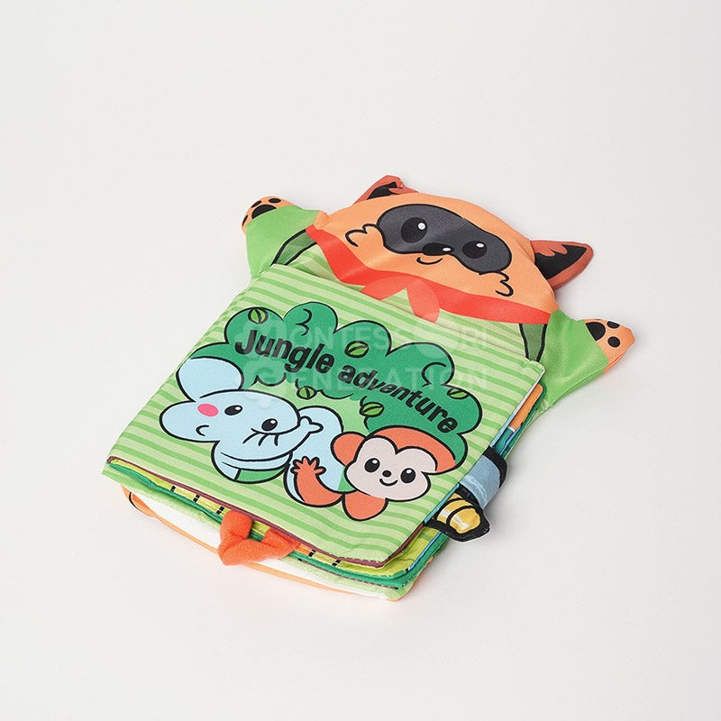 Montessori Baby Cloth Book with Hand Puppet - Interactive Animal Theme