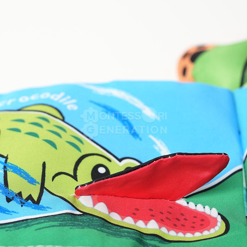 Montessori Baby Cloth Book with Hand Puppet - Interactive Animal Theme
