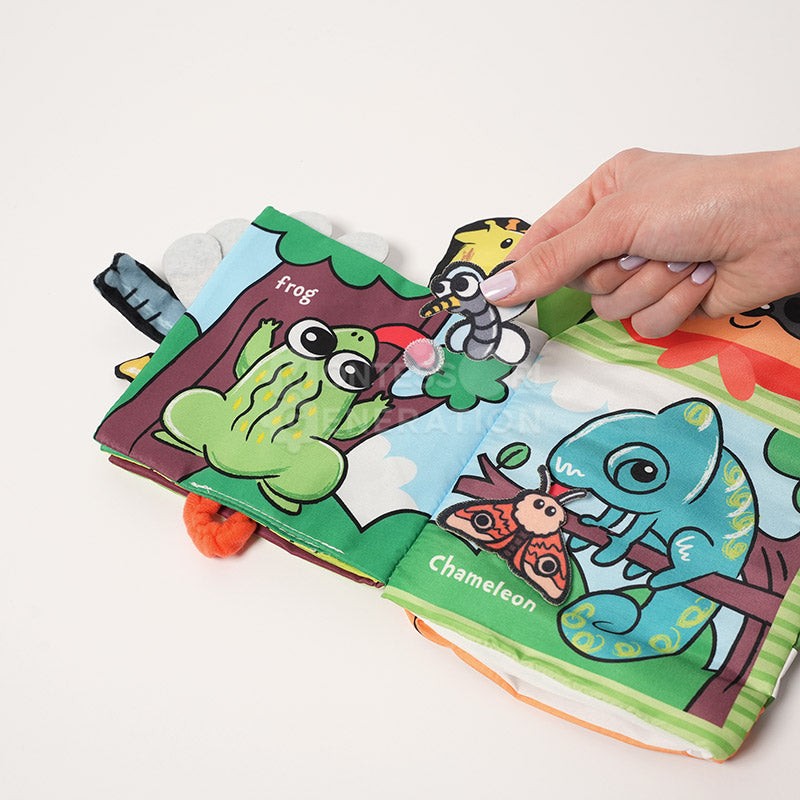 Montessori Baby Cloth Book with Hand Puppet - Interactive Animal Theme