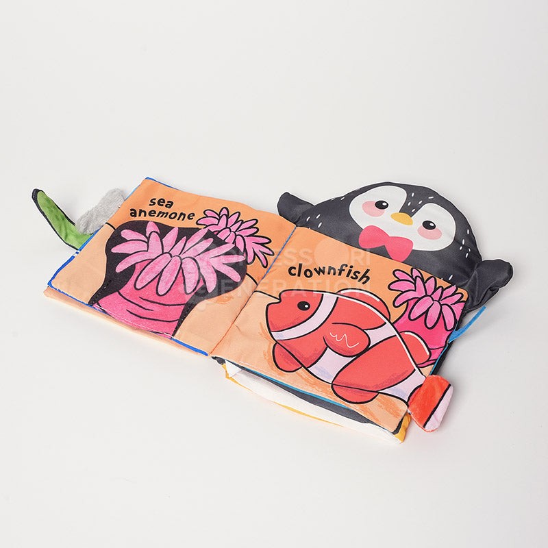 Montessori Baby Cloth Book with Hand Puppet - Interactive Animal Theme