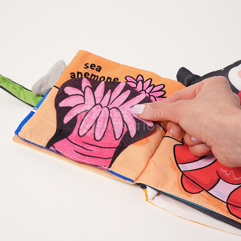Montessori Baby Cloth Book with Hand Puppet - Interactive Animal Theme