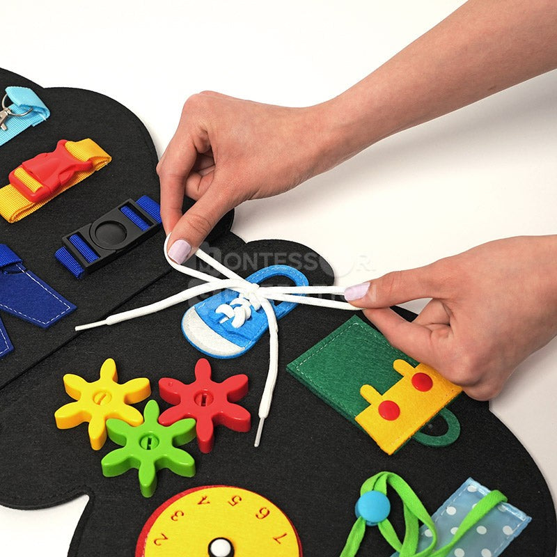 Montessori Busy Board Dinosaur Shape - Multi Activity Panel