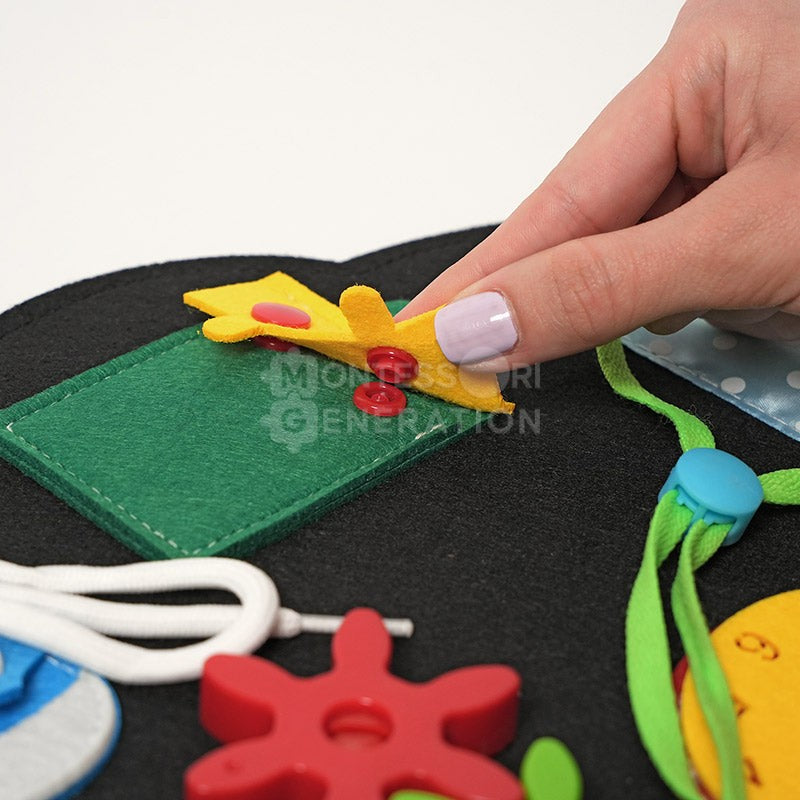 Montessori Busy Board Dinosaur Shape - Multi Activity Panel