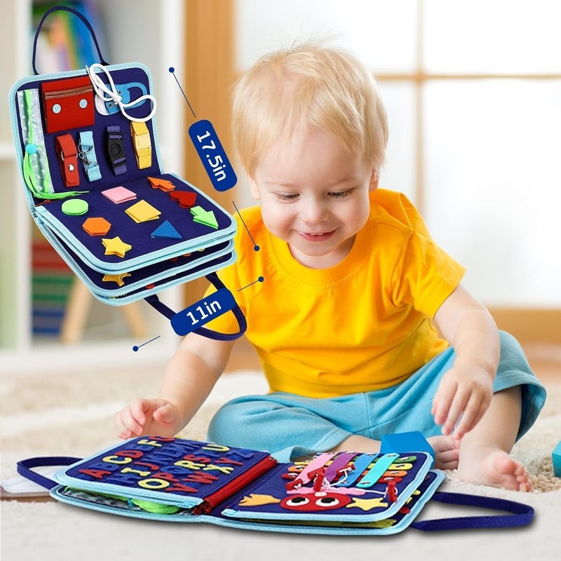 Montessori Busy Board - Upgraded Edition with Multiple Activities
