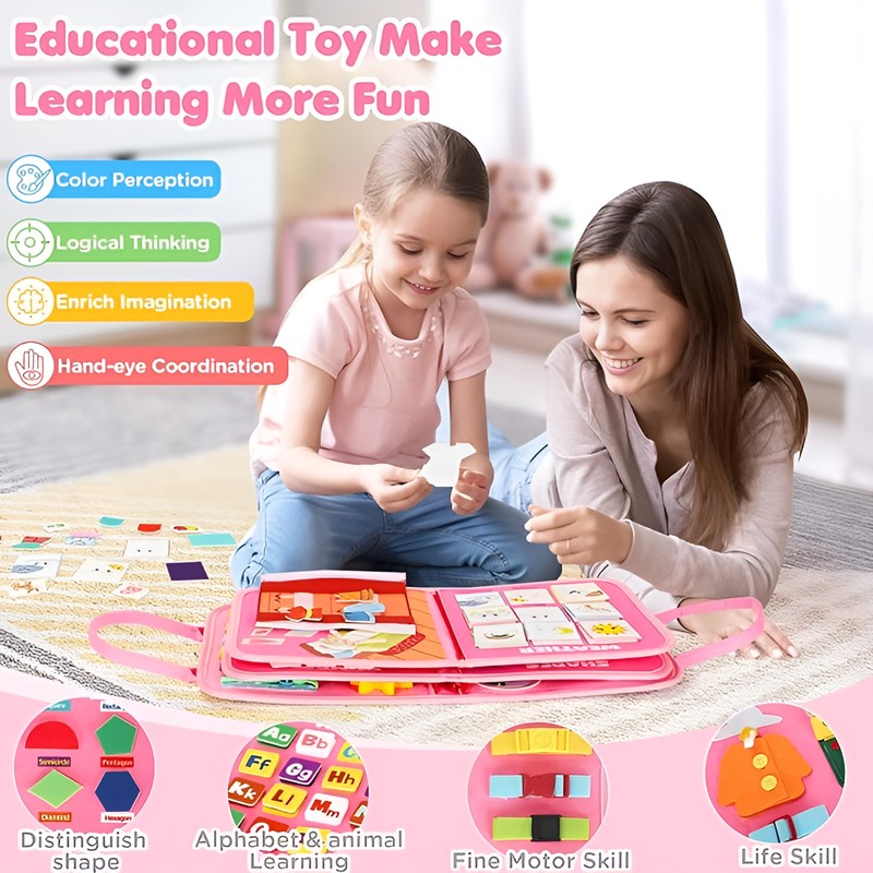 Montessori Busy Board - Upgraded Edition with Multiple Activities