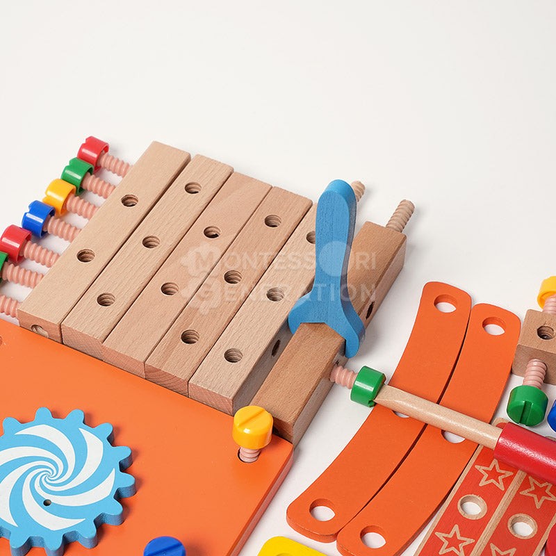Montessori DIY Wooden Toy Set - Buildable Chair with Toy Tools