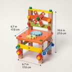 Montessori DIY Wooden Toy Set - Buildable Chair with Toy Tools