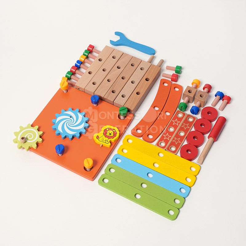 Montessori DIY Wooden Toy Set - Buildable Chair with Toy Tools