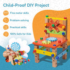 Montessori DIY Wooden Toy Set - Buildable Chair with Toy Tools