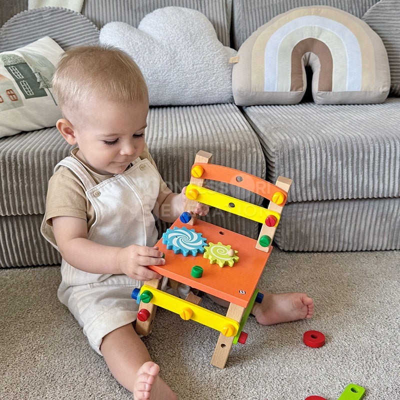 Montessori DIY Wooden Toy Set - Buildable Chair with Toy Tools