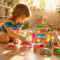 Montessori Educational Light Building Blocks - Transparent Coloured Panels