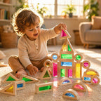 Montessori Educational Light Building Blocks - Transparent Coloured Panels