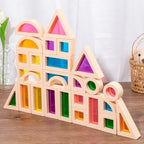 Montessori Educational Light Building Blocks - Transparent Coloured Panels