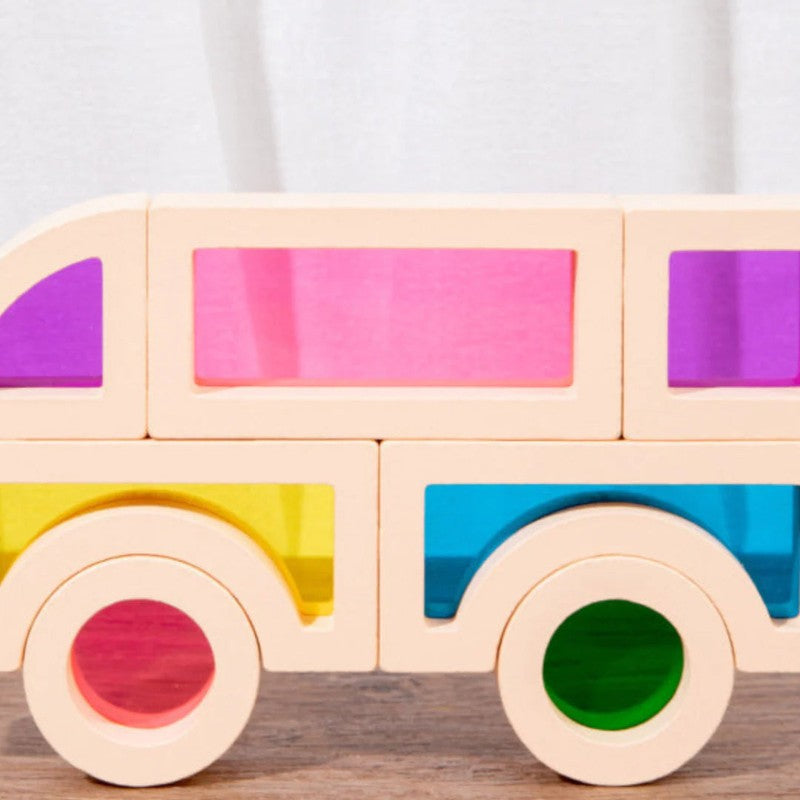 Montessori Educational Light Building Blocks - Transparent Coloured Panels