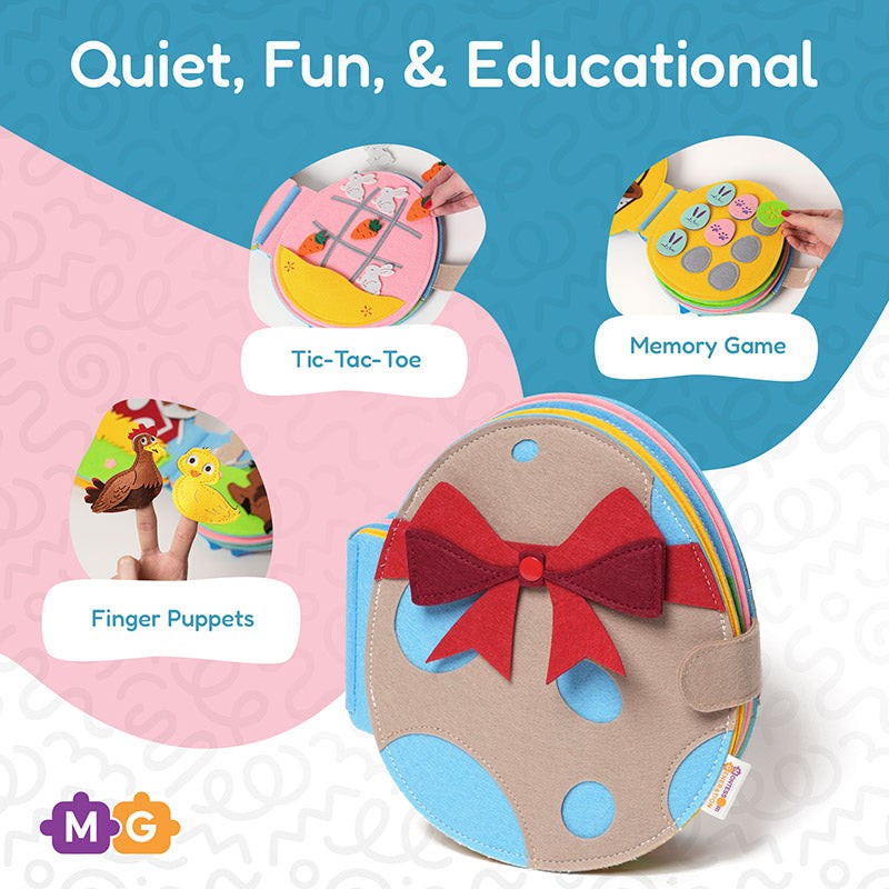 Montessori Felt Activity Book - Multiple Color Variants