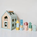 Montessori-Inspired Wooden Shape-Sorting House Toy - Geometric Blocks