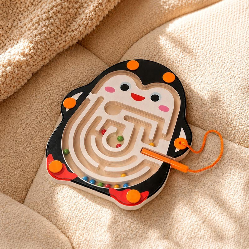 Montessori Magnetic Maze Toy - Wooden Educational Board