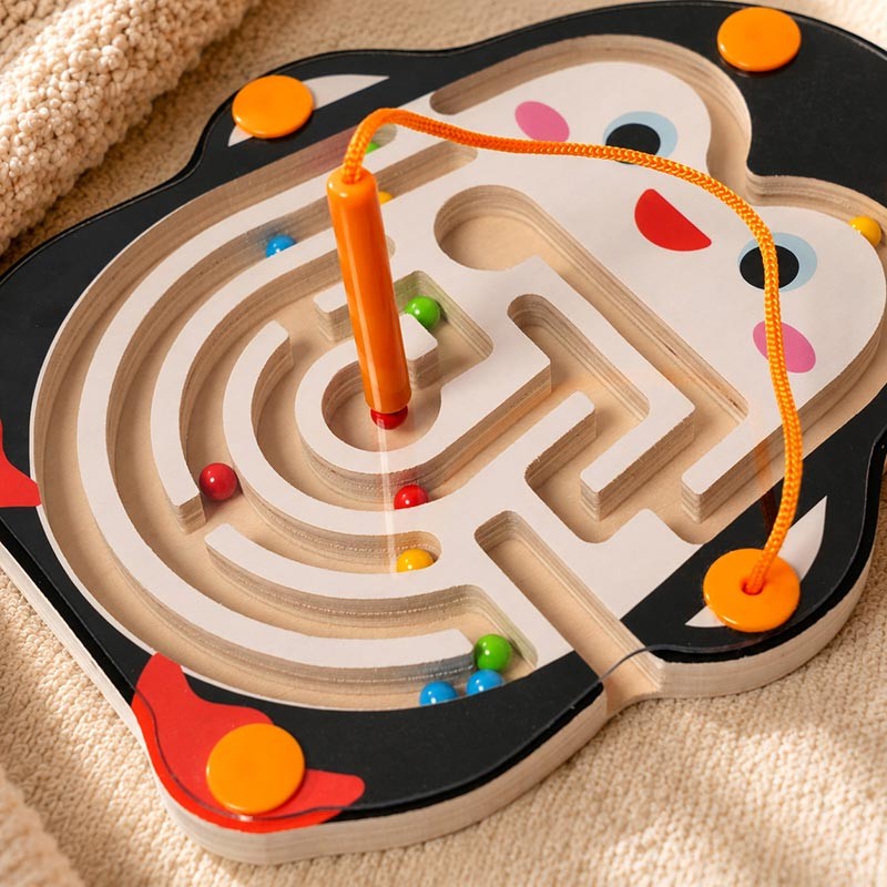 Montessori Magnetic Maze Toy - Wooden Educational Board