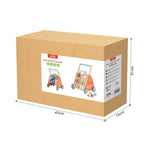 Montessori Multi-Activity Wooden Baby Walker Push Toy - Natural Wood with Colour Accents