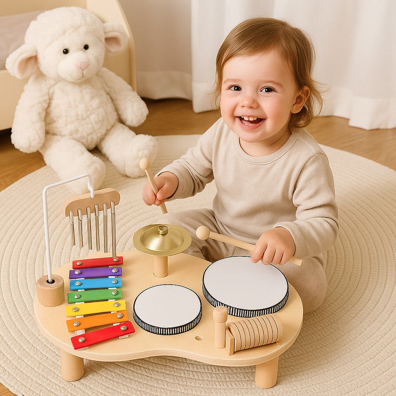 Montessori Music Table - Wooden Musical Instrument Set