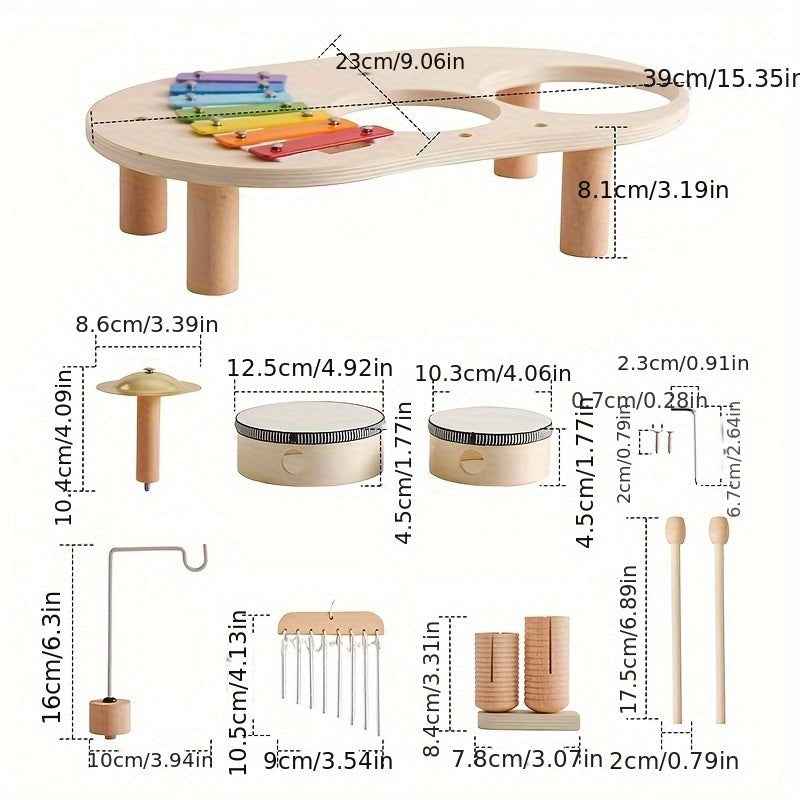 Montessori Music Table - Wooden Musical Instrument Set
