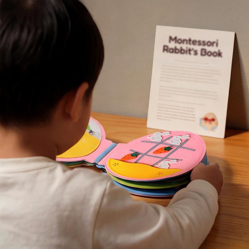 Montessori Quiet Book - Interactive Activity Pages with Finger Puppets