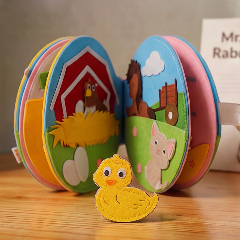 Montessori Quiet Book - Interactive Activity Pages with Finger Puppets