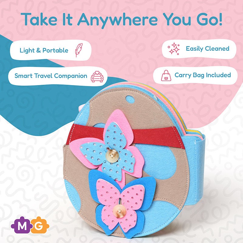 Montessori Quiet Book - Interactive Activity Pages with Finger Puppets