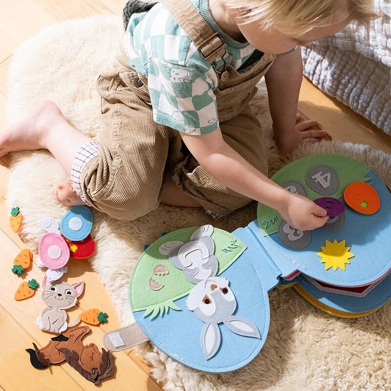 Montessori Quiet Book - Interactive Activity Pages with Finger Puppets