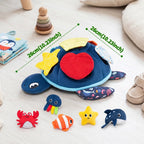 Montessori Sensory Activity Toy - Turtle Shape with Removable Sea Creature Figures
