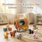 Montessori Sensory Farm Animal Toy Set with Carry Bag