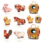 Montessori Sensory Farm Animal Toy Set with Carry Bag
