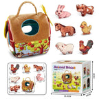 Montessori Sensory Farm Animal Toy Set with Carry Bag