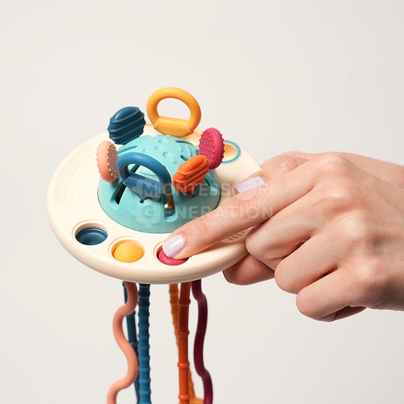 Montessori Sensory Pulling Toy - Teething Toy for Babies
