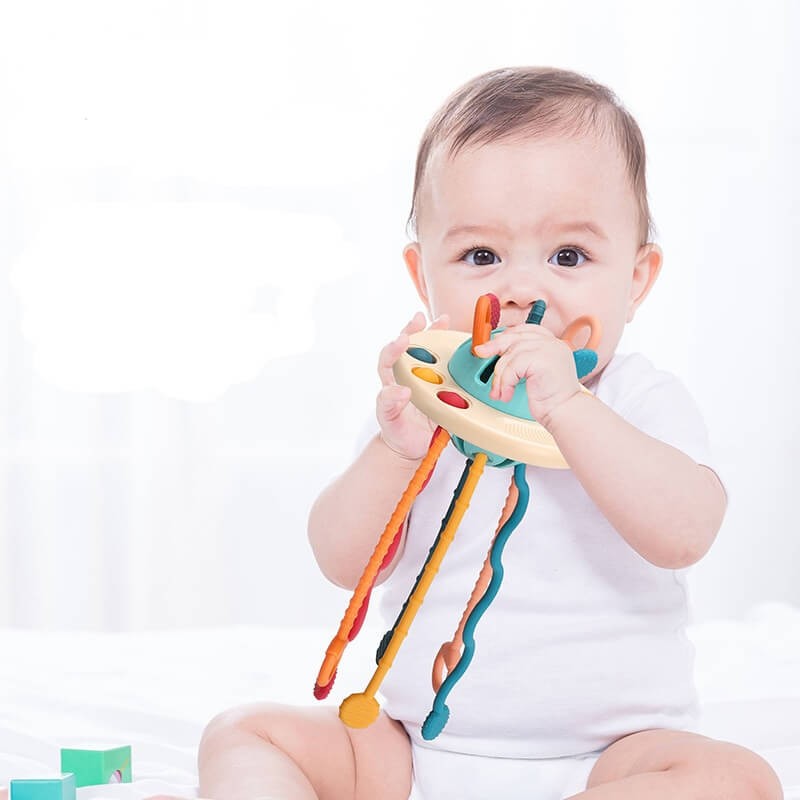 Montessori Sensory Pulling Toy - Teething Toy for Babies