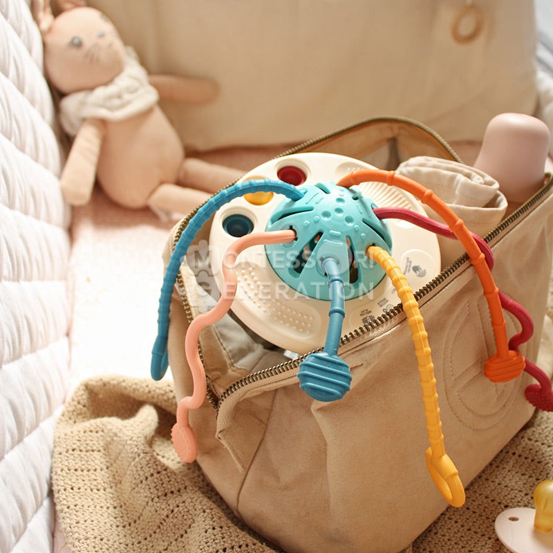 Montessori Sensory Pulling Toy - Teething Toy for Babies